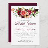 Bohemisches florales Romantisches Brautparty Einladung (Vorne/Hinten)