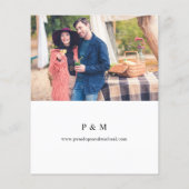 Bohemisches Foto in Rosa, florales Save the Date Flyer (Hinten)