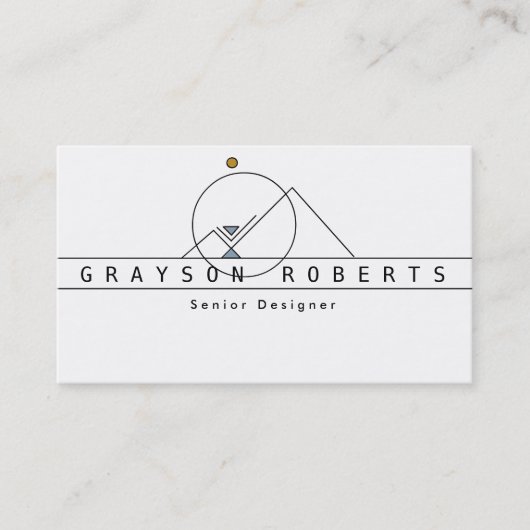 Bohemisches geometrisches Berglogo | Kundengeschäf Visitenkarte (Vorderseite)