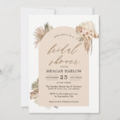 Bohemisches getrocknetes Palm-Blätter-Brautparty Einladung (Vorderseite)