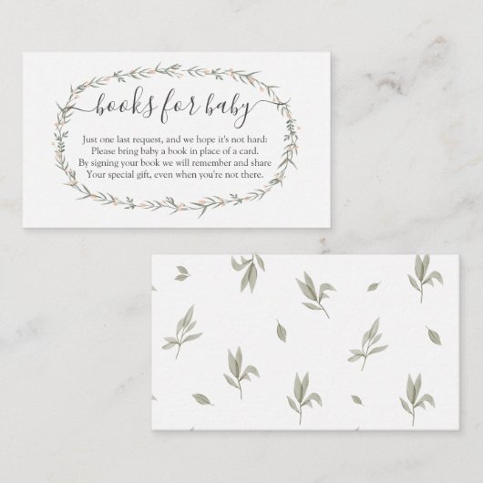 Bohemisches Girl Book In lieu, Bücher für Babyfütt Begleitkarte (Vorne/Hinten)