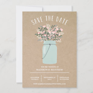 Bohemisches Glaskrug-Karten Hochzeitsankündigung Save The Date