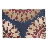 Bohemisches Gold Navy Burgundy Hand Drawn Mandala
