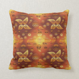Bohemisches goldenes mit Blumenretro Kissen