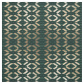 Bohemisches goldwaldgrünes Ikat-Muster Stoff (Muster)