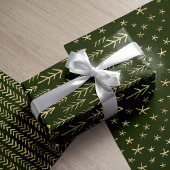 Bohemisches Green Gold Xmas Muster Geschenkpapier Set