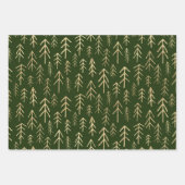 Bohemisches Green Gold Xmas Muster Geschenkpapier Set (Vorderseite)