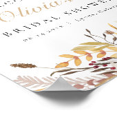 Bohemisches Herbst Beige Blumenladen Brautparty Wi Poster (Ecke)