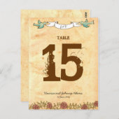 Bohemisches Herz, Rose, Vögel und Bannerhochzeit Postkarte (Vorne/Hinten)