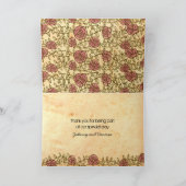 Bohemisches Herz, Rosen, Vögel u. Fahnen-Hochzeit Dankeskarte (Innenseite)