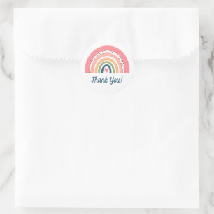 Bohemisches Herz und Regenbogen Vielen Dank Runder Aufkleber