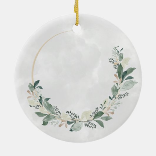 Bohemisches Hirsch mit Blumenkrone Keramik Ornament (Hinten)