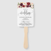 Bohemisches Hochzeitsprogramm für Marsala Fächer (Vorderseite)