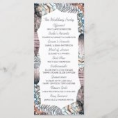 Bohemisches Hochzeitsprogramm für moderne Tribal F Programm (Rückseite)