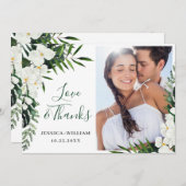 Bohemisches Hochzeitssemble für Orchideen Dankeskarte (Vorne/Hinten)