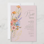 Bohemisches Hochzeitthema Romantische Wildblumen B Einladung (Vorderseite)
