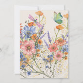 Bohemisches Hochzeitthema Romantische Wildblumen B Einladung (Rückseite)