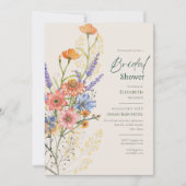 Bohemisches Hochzeitthema Romantische Wildblumen B Einladung (Vorderseite)