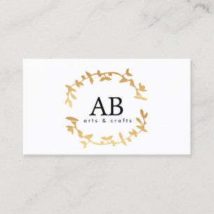 BOHEMISCHES LEAF-FRISCHES MONOGRAM IN GOLD VISITENKARTE