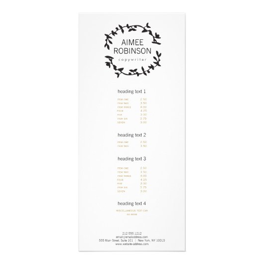 BOHEMISCHES LEAF-REATH-LOGO in SCHWARZ UND WEISS Werbekarte (Vorne)