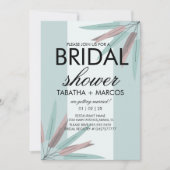 BOHEMISCHES Leaf Tribal Brautparty Rosa Aquamarine Einladung (Vorderseite)