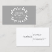 BOHEMISCHES LEAF-WREATH-LOGO auf GRAY Visitenkarte (Vorne/Hinten)