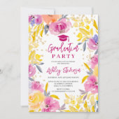 Bohemisches lila Foto Abschluss Einladung (Vorderseite)