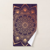 Bohemisches Lila Peach Mandala Badetuch Set (Handtuch)
