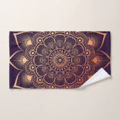 Bohemisches Lila Peach Mandala Badetuch Set (Handtuch)
