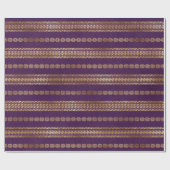 Bohemisches Lila Pfauenmuster Geschenkpapier (Flach)