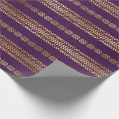 Bohemisches Lila Pfauenmuster Geschenkpapier (Ecke)