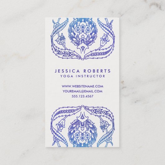 Bohemisches Lila und Aquarellfarbenes Blumendesign Visitenkarte (Rückseite)