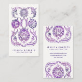 Bohemisches Lila Watercolor-Blumendesign Visitenkarte (Vorne/Hinten)