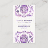 Bohemisches Lila Watercolor-Blumendesign Visitenkarte (Rückseite)