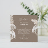 Bohemisches Lush Boho Brown Square Brautparty Einladung (Stehend Vorderseite)