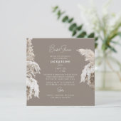 Bohemisches Lush Boho Neutral Square Brautparty Einladung (Stehend Vorderseite)