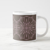 Bohemisches Mandala Blumenrot Rosa Braun Kunst Jumbo-Tasse (Rechts)