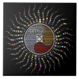 Bohemisches Mandala, Inspirierend Worte Fliese