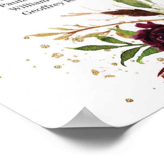 Bohemisches Marsala-Rosa-Sitzdiagramm Poster (Ecke)