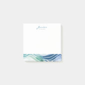 Bohemisches Meeresblau und Aquamarine Waves Post-it Klebezettel (Vorderseite)