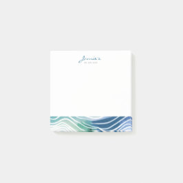 Bohemisches Meeresblau und Aquamarine Waves Post-it Klebezettel