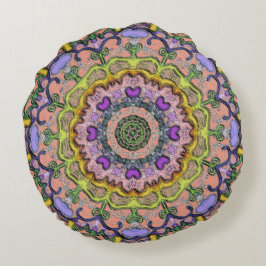 Bohemisches Mehrfach-Druckverfahren Rundes Kissen