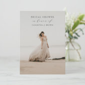 Bohemisches Minimal-Foto-Brautparty Einladung (Stehend Vorderseite)