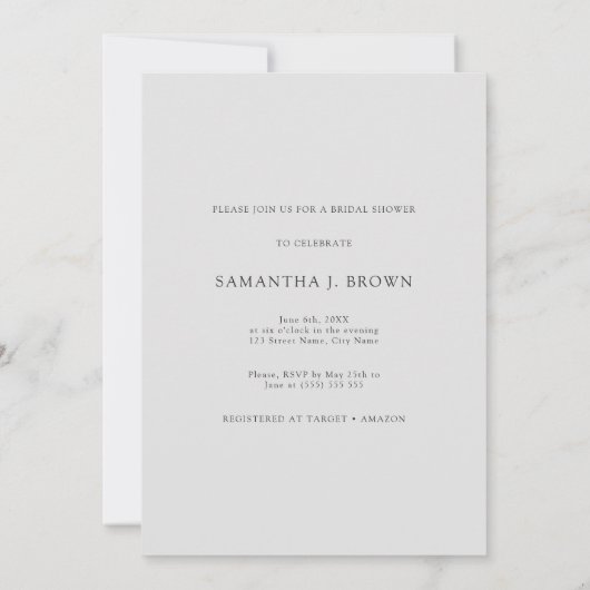 Bohemisches Minimal-Foto-Brautparty Einladung (Rückseite)