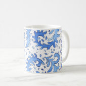 Bohemisches Mit Monogramm Blau und Weiß - personal Kaffeetasse (VorderseiteRechts)