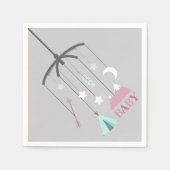 Bohemisches mobiles modernes Rosa Kinderdusche Nap Serviette (Vorderseite)