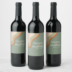 Bohemisches, modernes Magazin Weinetikett