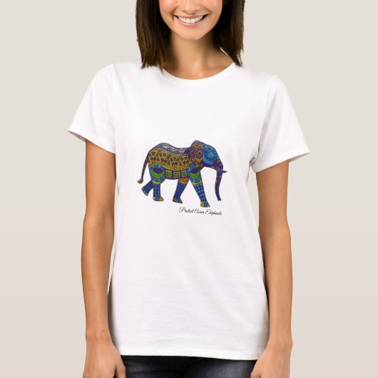 Bohemisches Mosaik-Elefant-Shirt T-Shirt (Vorderseite)