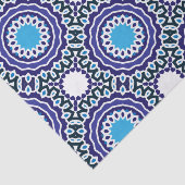 Bohemisches Mosaik-Muster in Blau und Weiß Seidenpapier (Ausschnitt)