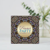 Bohemisches Mosaikessen Party Einladung (Stehend Vorderseite)